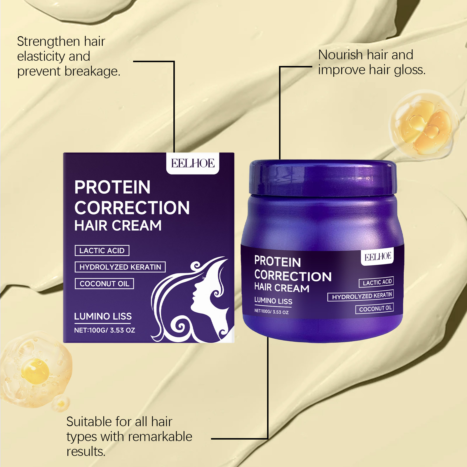 Crema Alisadora de Cabello con - Hair Care Keratin reseña y precio